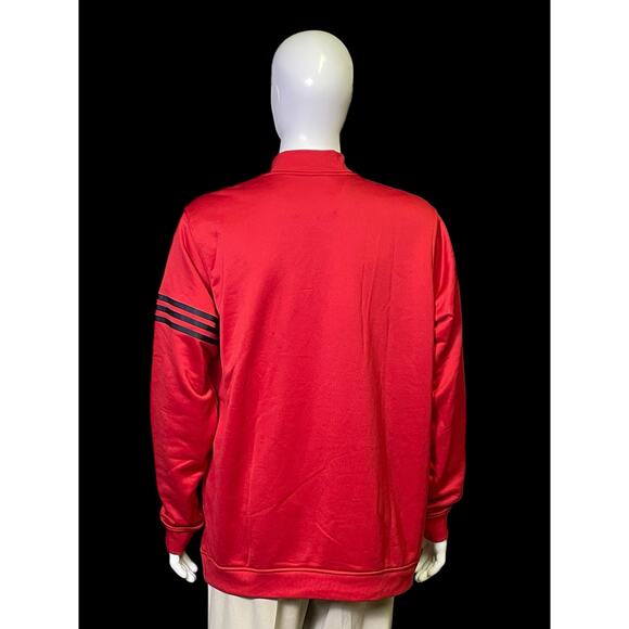 2017 Adidas Golf Climalite Red Athletic Pullover 1/4 Zip Sweatshirt Mens Size XL - Picture 3 of 9